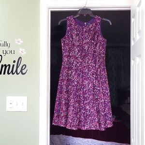 Sleeveless summer dress in purple and maroon with or without the sweater.